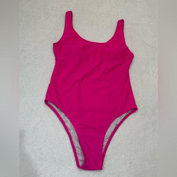 Summer Mae Hot Pink One-Piece Swimsuit Ocean View Size M Barbiecore Vibes!! - Picture 5 of 12